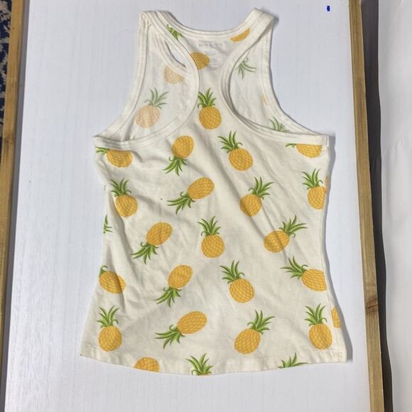 Girls Size Small RacerBack Like New Pineapple Cream Tank - Picture 4 of 4